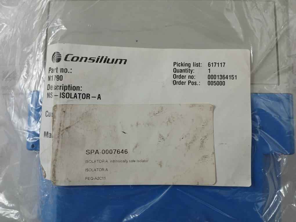 Consilium N1790 Ns-isolator-a Intrinsically Safe Isolator Rev 3A 5200094-00 A