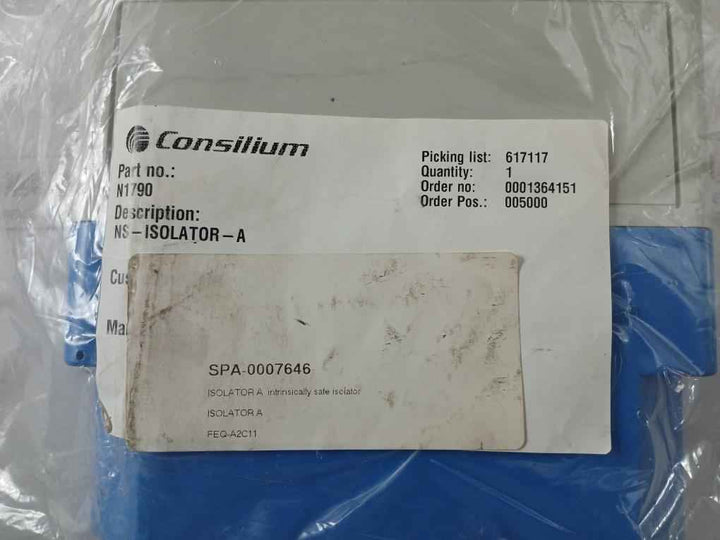 Consilium N1790 Ns-isolator-a Intrinsically Safe Isolator Rev 3A 5200094-00 A
