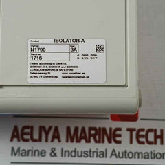Consilium N1790 Ns-isolator-a Intrinsically Safe Isolator Rev 3A 5200094-00 A