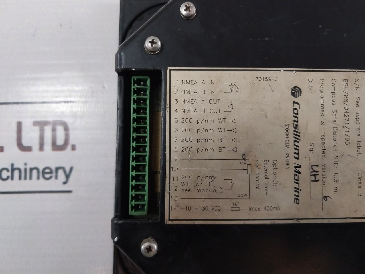 Consilium Marine Sal Sd2-6 Speed Log Display Bsh/88/04271/1/95