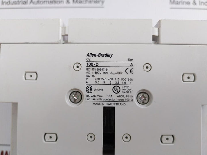 Contactor 100-d180 Ei Allen-bradley 1000V 250A 50/60 Hz