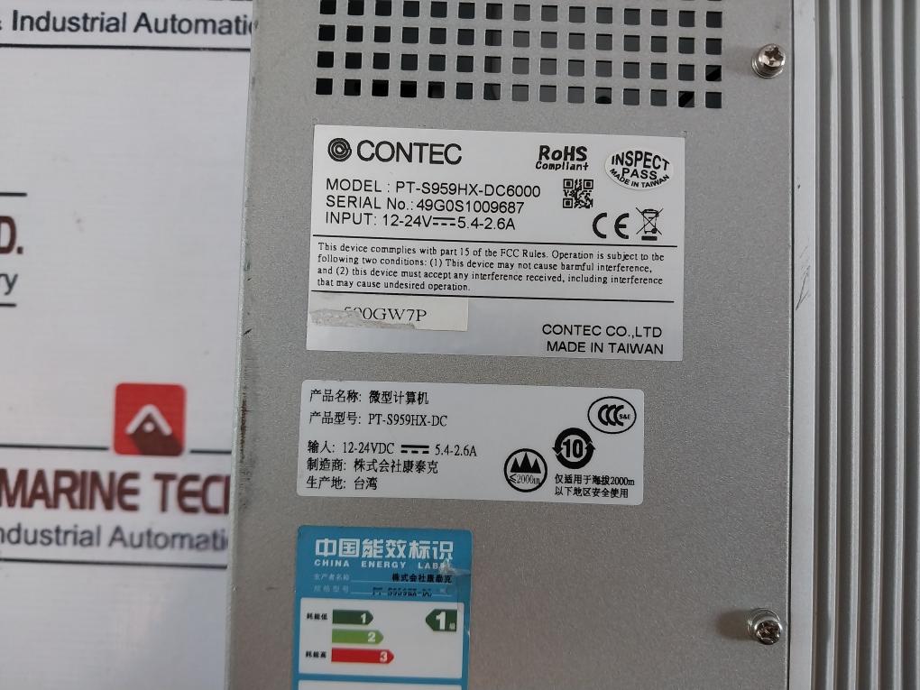 Contec PT-S959HX-DC6000 Panel Touch Microcomputer 5.4-2.6A 12-24Vdc