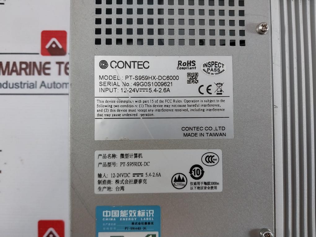 Contec PT-S959HX-DC6000 Touch Panel Microcomputer 12-24Vdc 5.4-2.6A