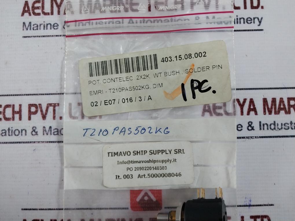 CONTELEC PD2 210-4FM Potentiometer Wt Bush Solder Pin T210PAS502KG