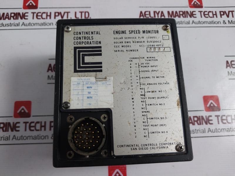 Continental Controls Sc1-12580-4pt2 Engine Speed Monitor 110051