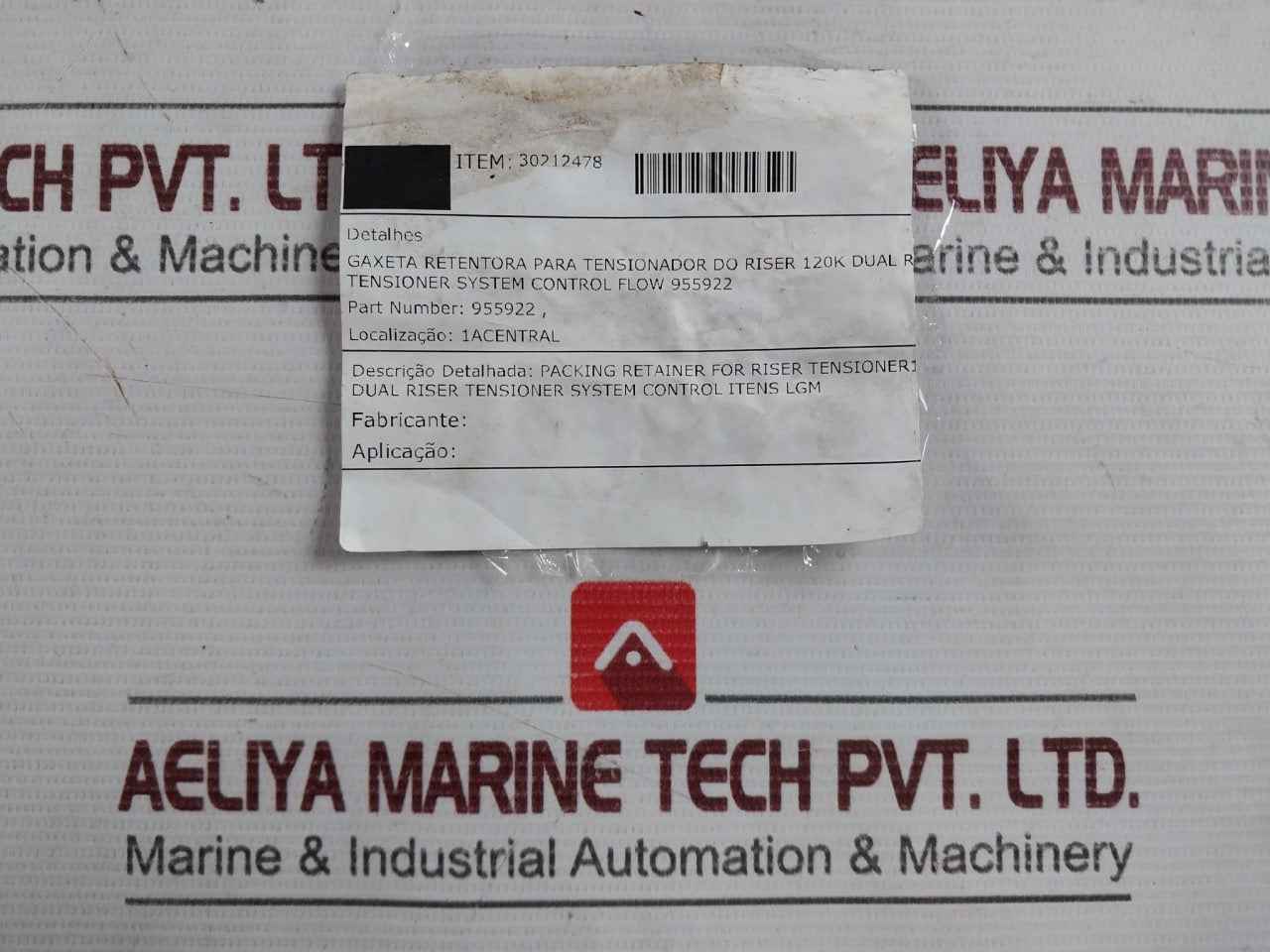 Control 955922 Retaining Gasket For Riser Tensioner 120K Dual Tensioner System