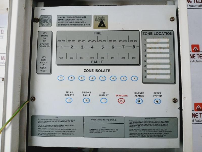 Control Equipment Precept 8 25000005 Fire Alarm Panel 230 V Ac, 50/60 Hz