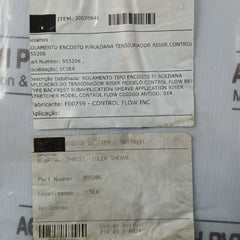 Control Flow 955206 Bearing Thrust Idler Sheave 30070641 014.03.1.0024