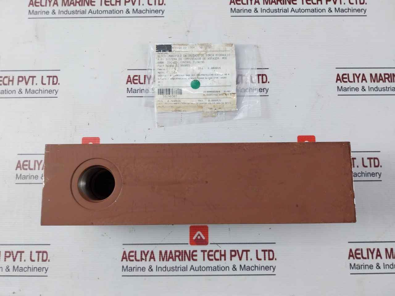 Control Flow 966093 Hydraulic Power Unit Manifold Block For Pitch Compensator Sy