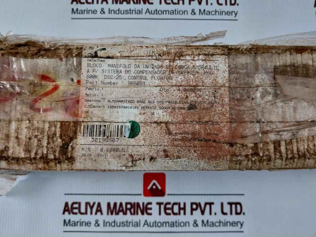 Control Flow 966093 Hydraulic Power Unit (Hpu) Manifold Block 3500 Psi