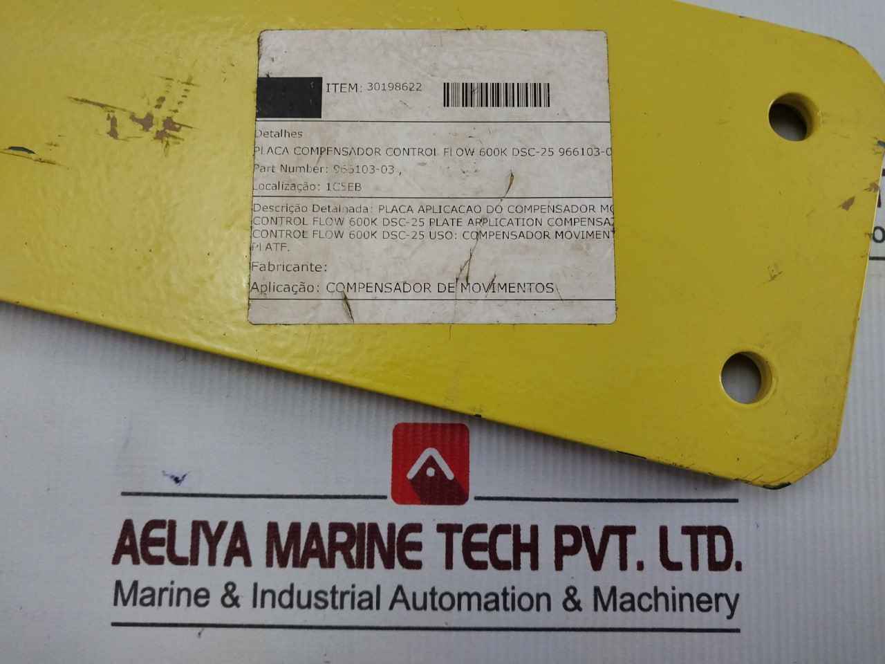 Control Flow 966103-03 Compensator Plate 600K Dsc-25 30198622