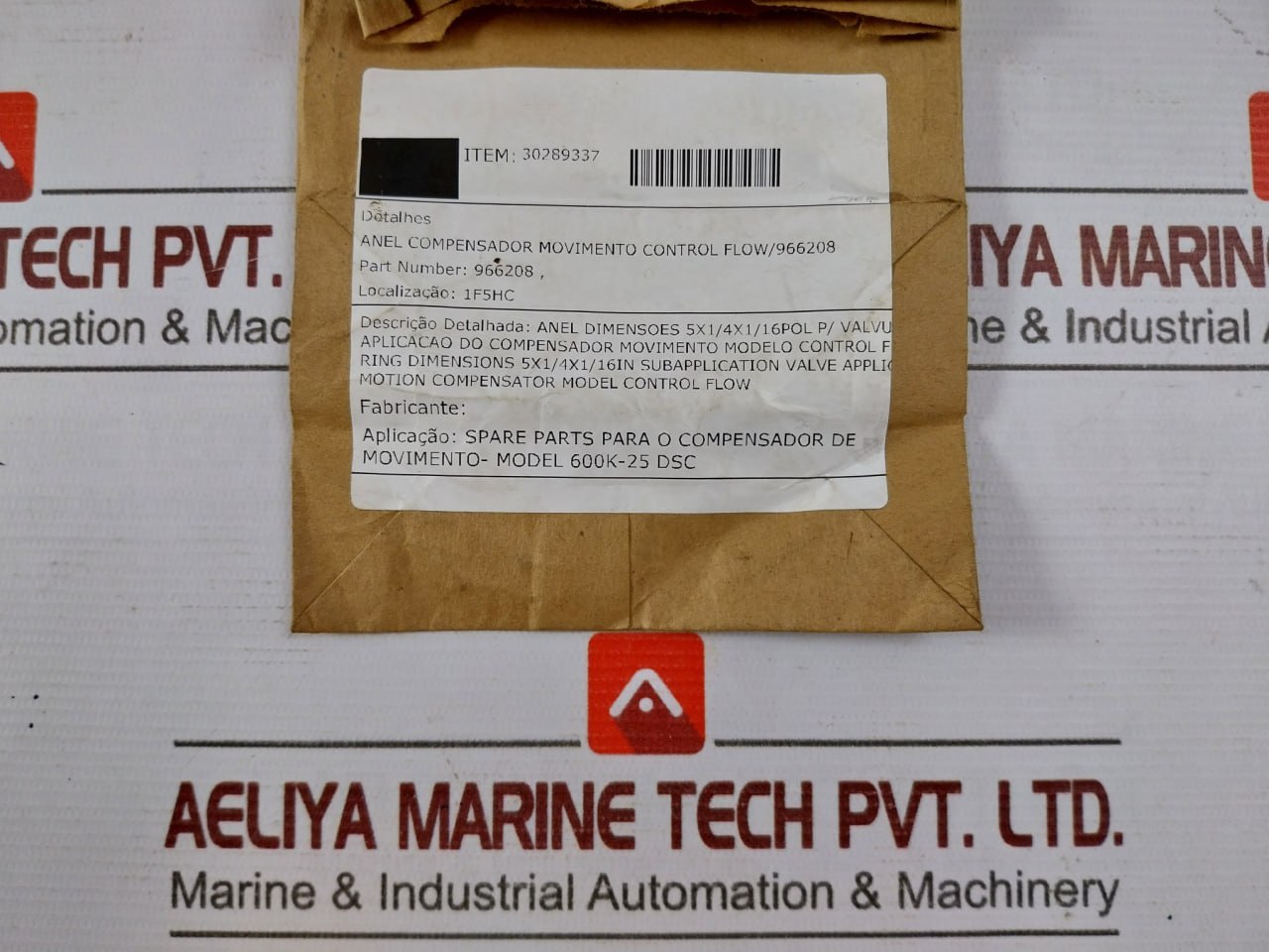 Control Flow 966208 Seal O-ring 5X1/4X1/16In 600K-25 Dsc