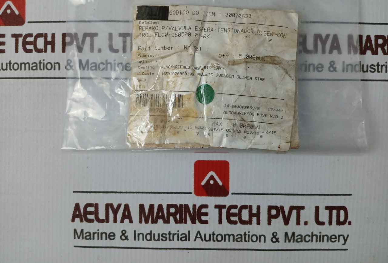 Control Flow Wm-931 Ball Valve For Riser Tensioner Component