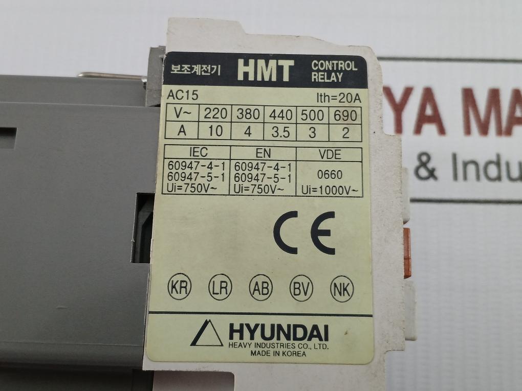 Control Relay 110V Hyundai Hmt 31