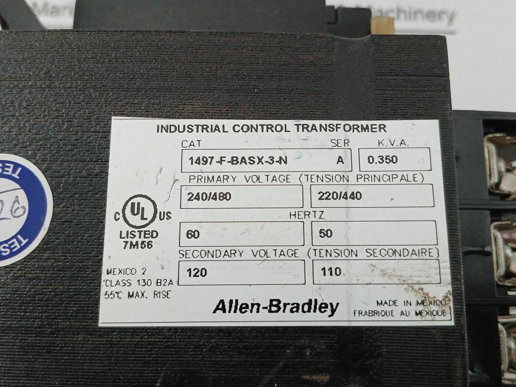 Control Transformer 50/60Hz Ser A Allen-bradley 1497-f-basx-3-n