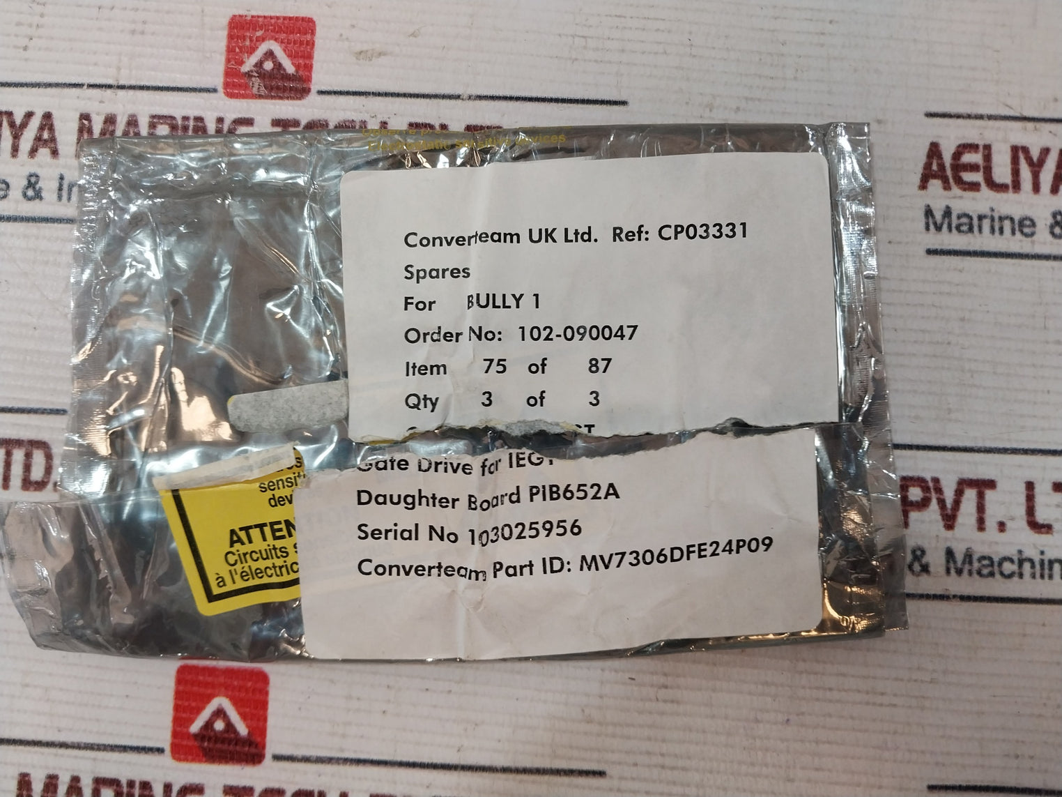 Converteam Pib-652A Gate Drive For Iegt Daughter Board Mv7306Dfe24P09