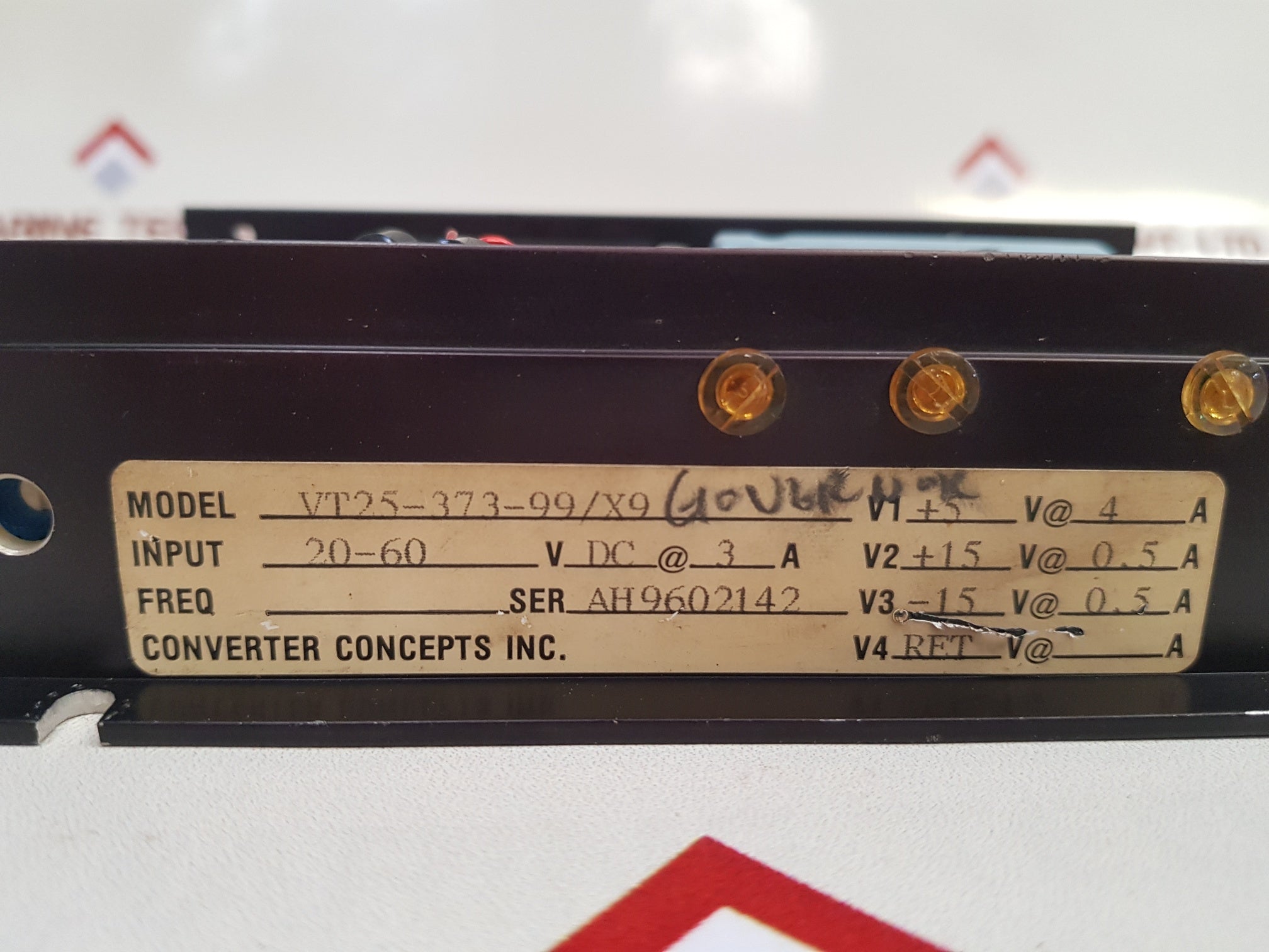 Converter Concepts Vt25-373-99/X9 Power Supply,  20-60 V Dc @ 3 A