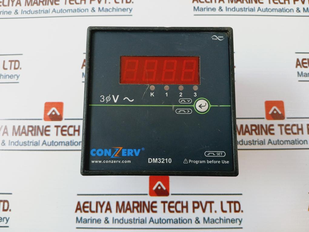 Conzerv Dm3210 Three Phase Voltmeter 90 To 300 Vac 50/60Hz