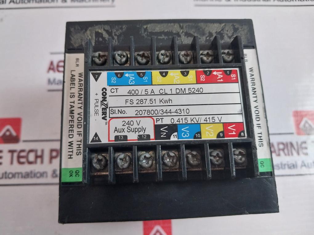 Conzerv Dm5240 Energy Meter Fs 287.51 Kwh