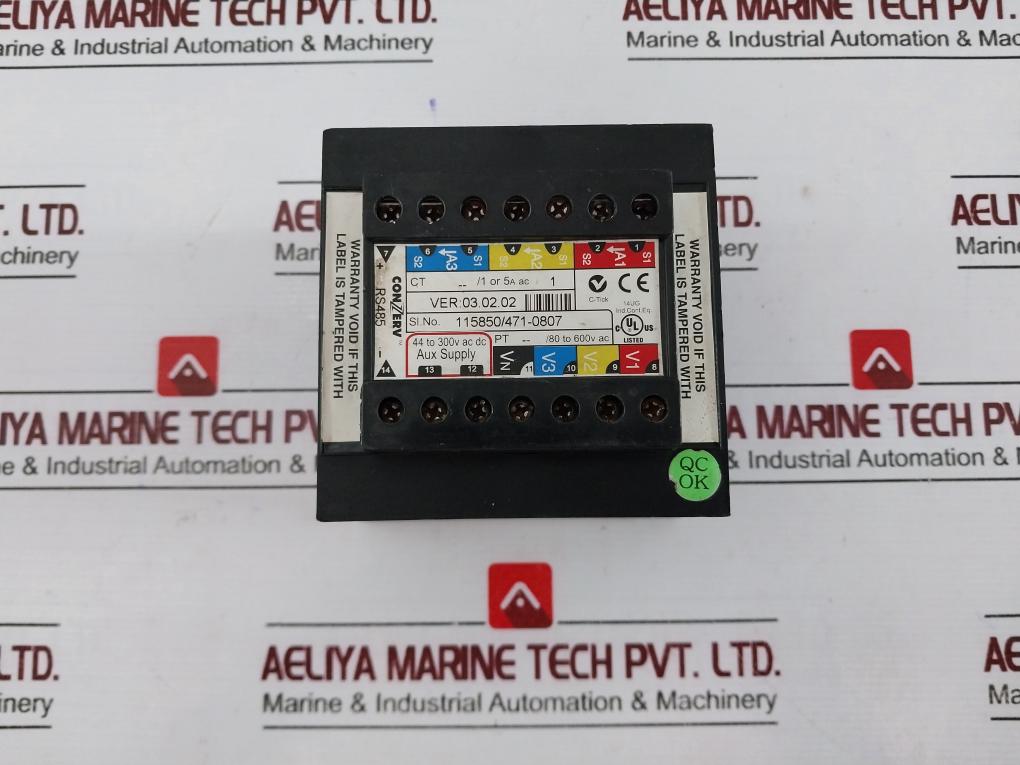 Conzerv Em 6400 Power Meter 44 To 300V Ac/Dc