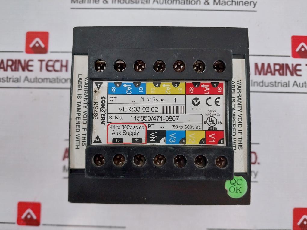 Conzerv Em 6400 Power Meter 44 To 300V Ac/Dc