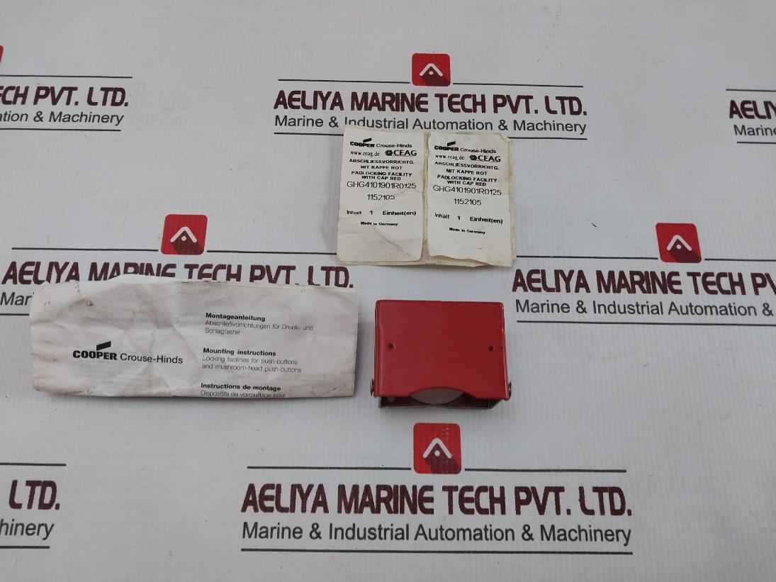 Cooper Crouse-hinds Ghg4101901R0125 Padlocking Facility With Cap Red