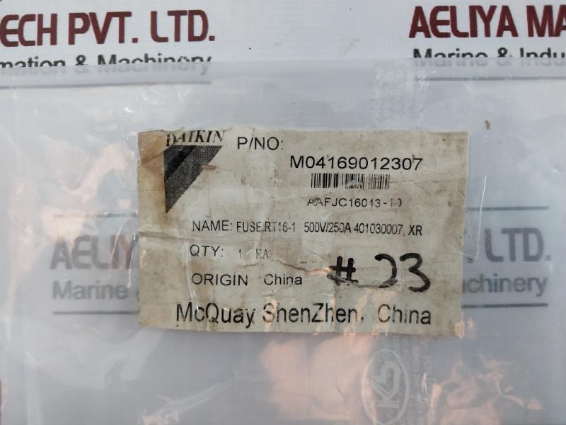 Cooper Xi'an Fuse A005751 500v 250a, I1 120ka, Iec60269 , Nt1 Rt16-1