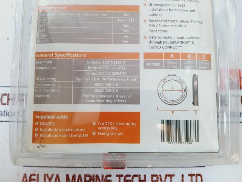 Cordex Iw4000 Intelligent 4”(100Mm) Infrared Window