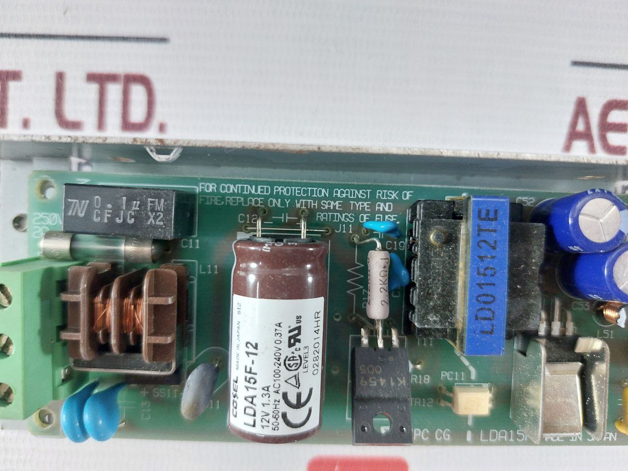 Cosel Lda15F-12 Switching Mode Power Supply Ac100-240V 50 – 60 Hz 0.37A St2
