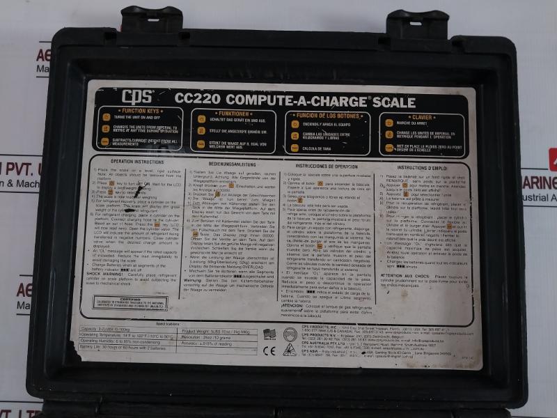 Cps Cc220 Compute-a-charge Refrigerant Scale Set 0-220Lbs/0-100Kg, 25Oz/10 Gram