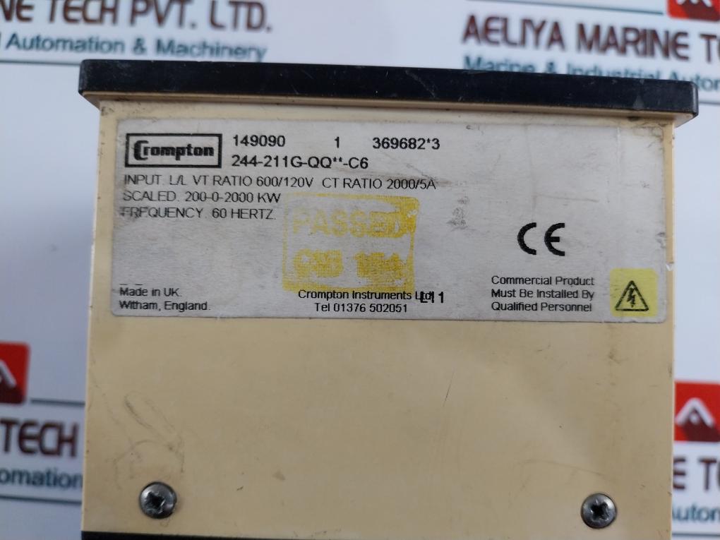 Crompton 0-2000 Kw Power Factor Meter