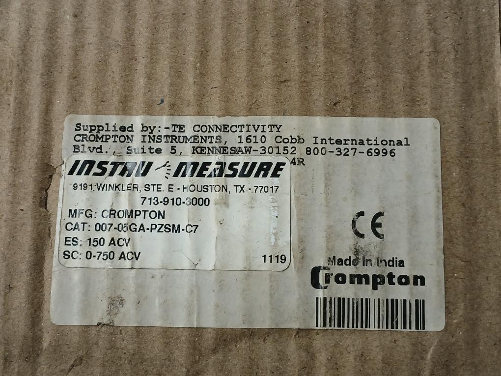 007-05Ga-pzsm-c7 Ac Voltmeter 0.5 Va 600V Rms/Dc Crompton