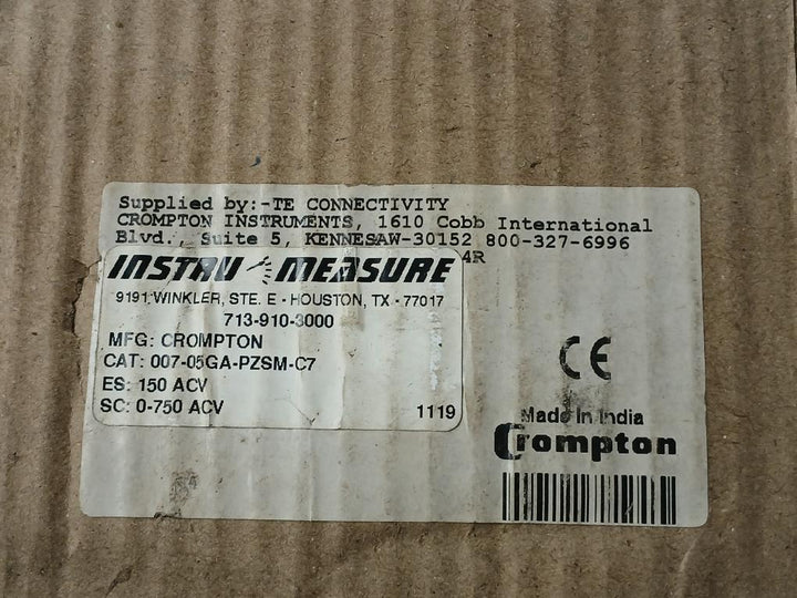 007-05Ga-pzsm-c7 Ac Voltmeter 0.5 Va 600V Rms/Dc Crompton