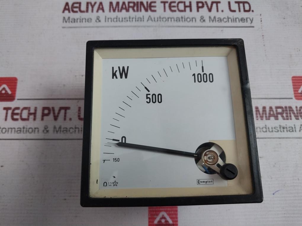 Crompton 01804-32033 Analog Meter 39446A/B1 Es.0/10 Volts Dc 150-0-1000 Kw 1.5