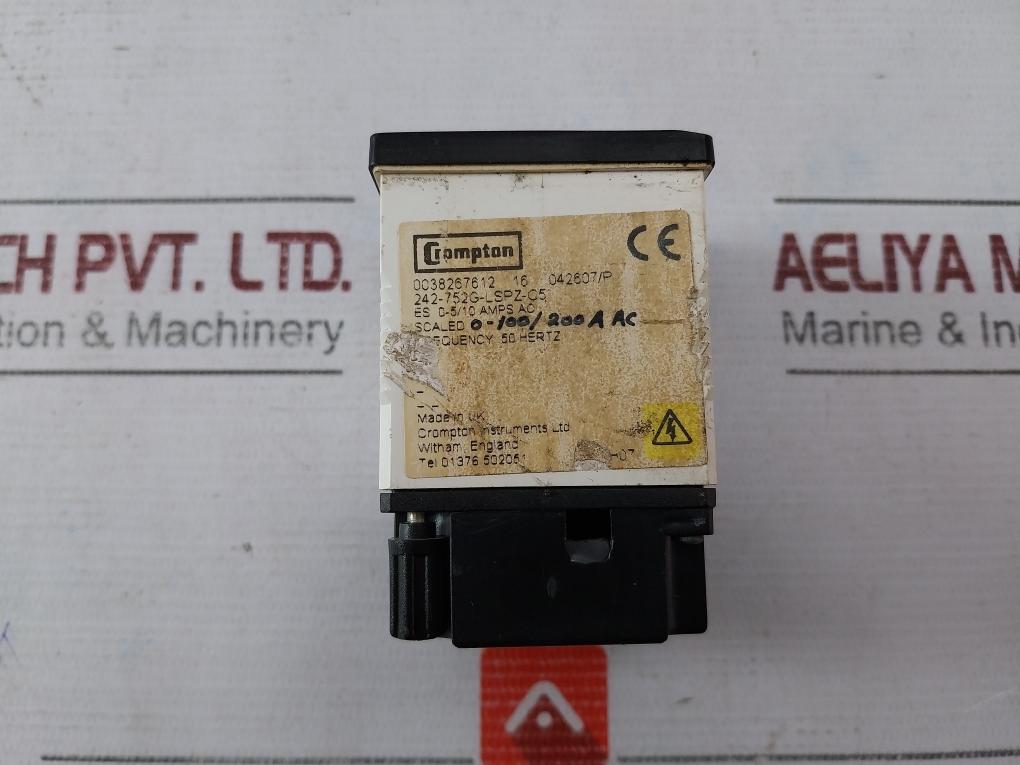 Crompton 242-752G-lspz-c5 Ammeter 0-100/200A 100/5A 50 Hertz 0-5/10 Amps Ac