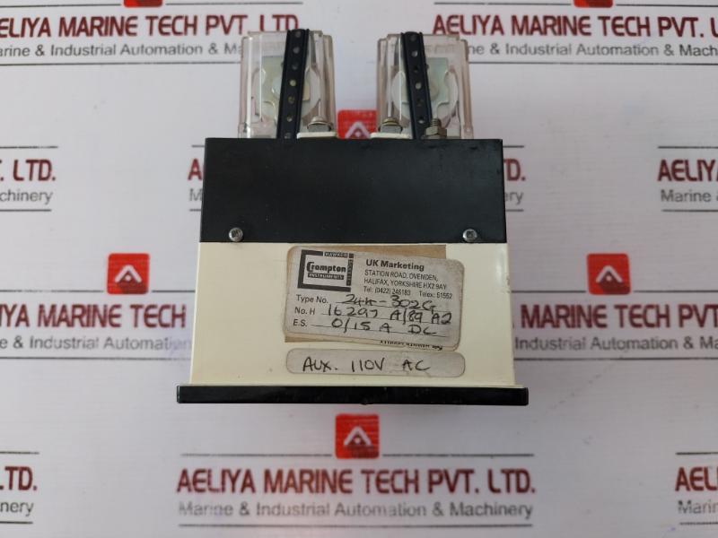 Crompton 244-302g Ammeter, 0-15 A Dc, 110 V Ac, R-15 Relay