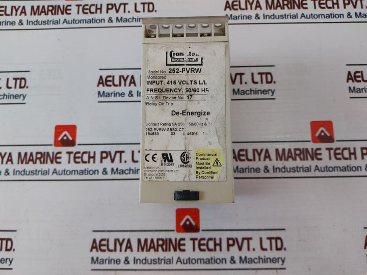 Crompton 252-PVRW Protector Relay on Trip 50/60Hz