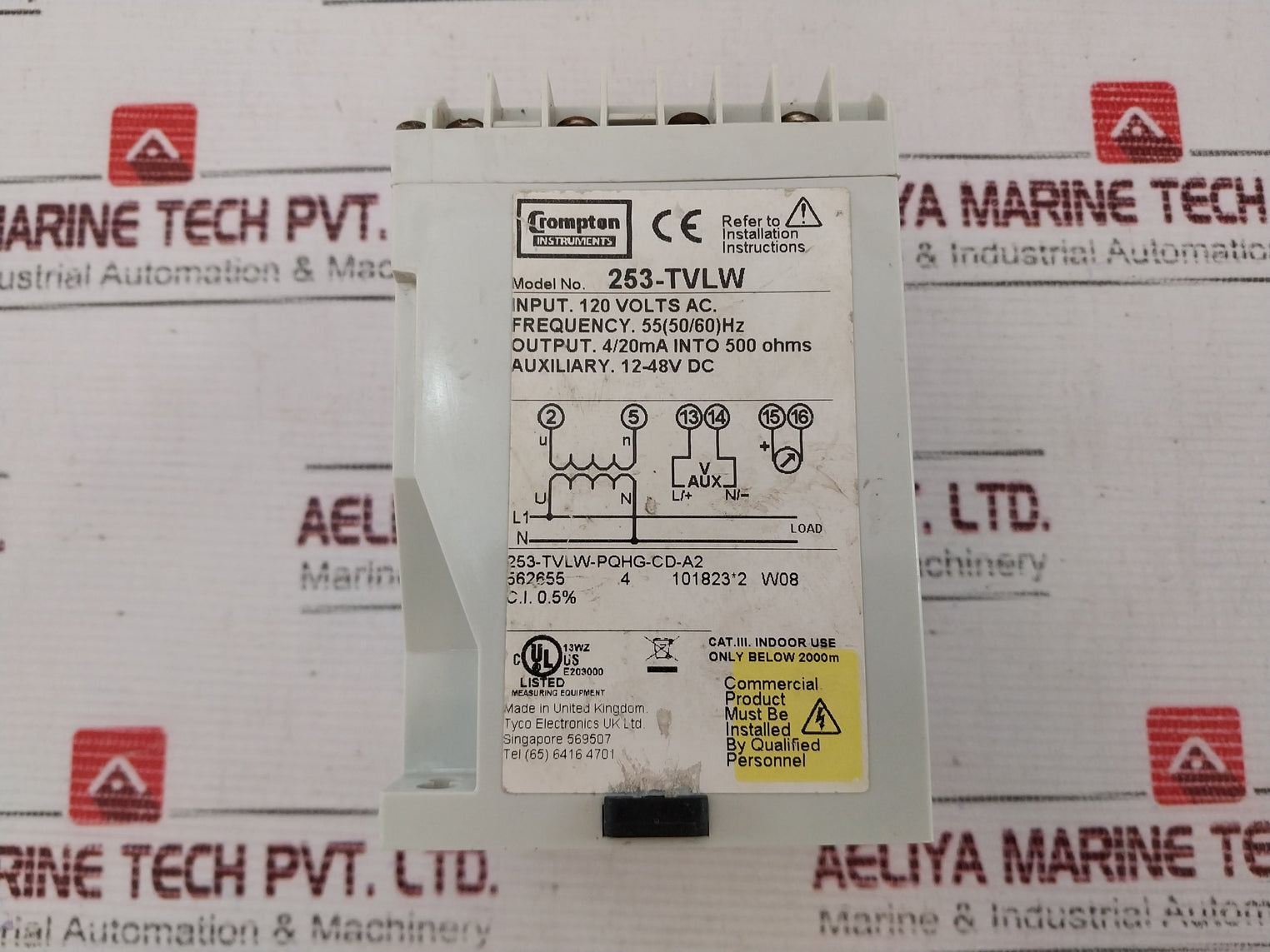 Crompton 253-tvlw Voltage Transducer 120 V 55(50/60) Hz