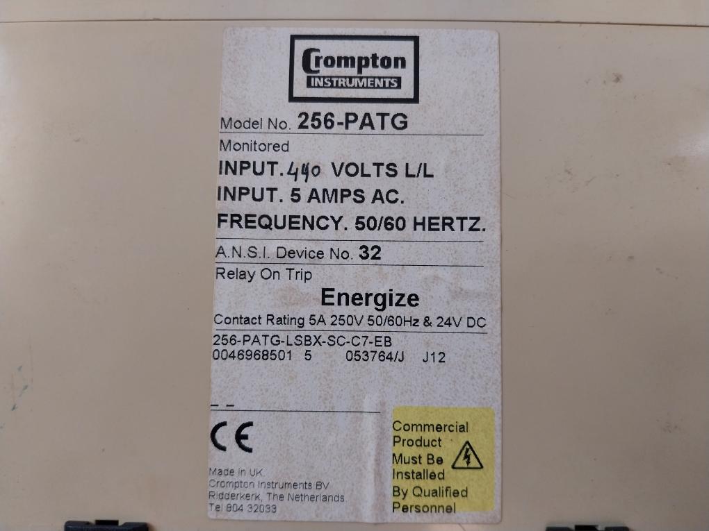 Crompton 256-patg Protector Trip Relay 50/60Hz