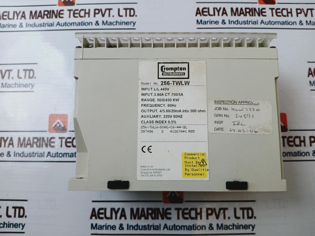 Crompton 256-twlw 3-phase 3-wire Balanced Load Watt Transducer 60Hz