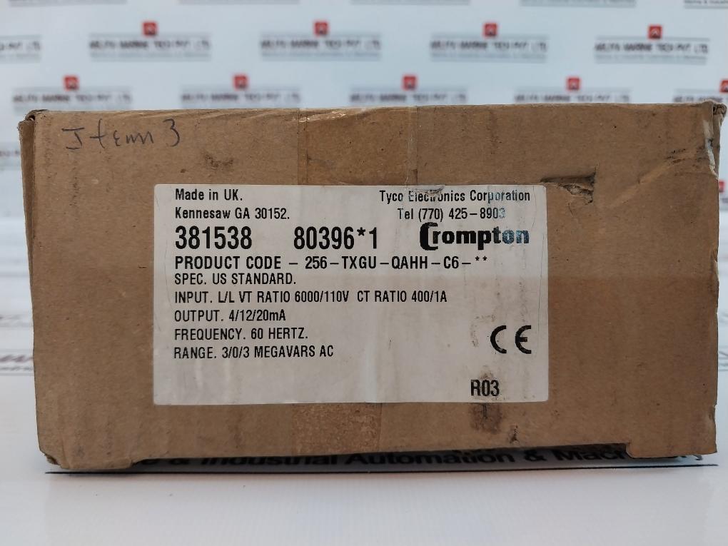 Crompton 256-txgu Transducer 110v Input 0.72a 3-0-3 Mvars 4/12/20 Ma Output