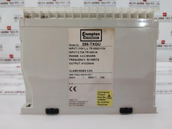 Crompton 256-txgu Transducer 110v Input 0.72a 3-0-3 Mvars 4/12/20 Ma Output