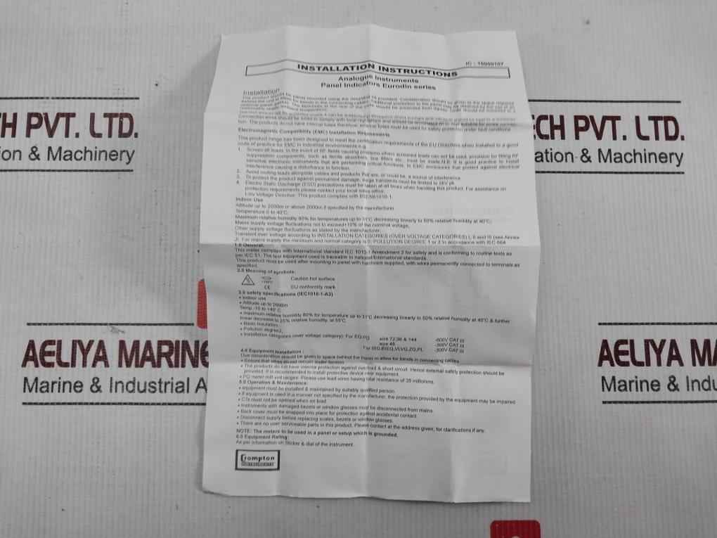 Crompton E242-75a-g-la-rl-c7 Eurodin Series Analogue Ammeter 0-200a