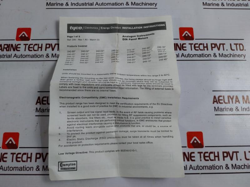 Crompton E244-41S-g-ry-an-an-br Analogue Meter 440V