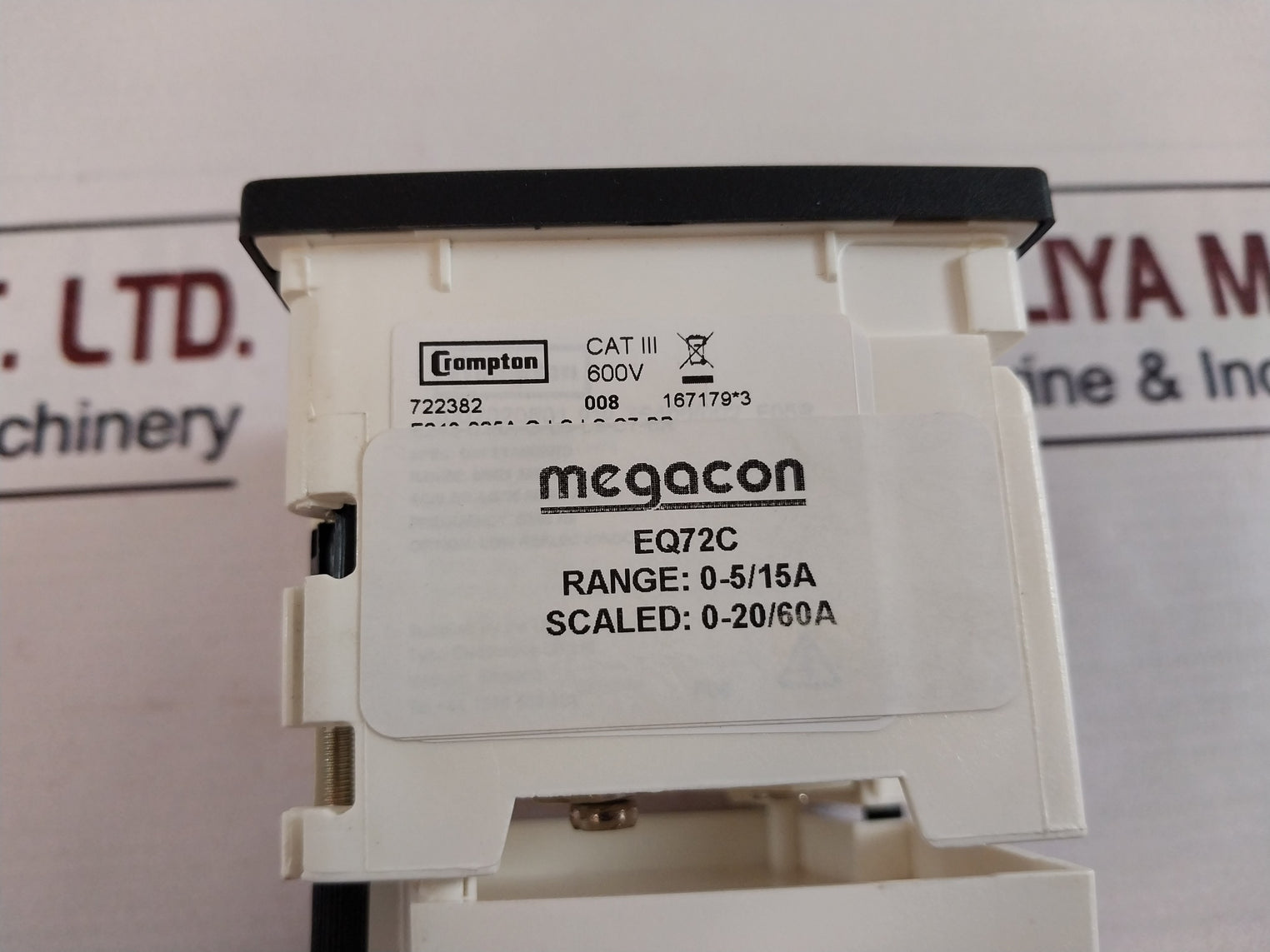 Crompton Eq72C Analogue Panel Indicator Ammeter 0-20/60 A