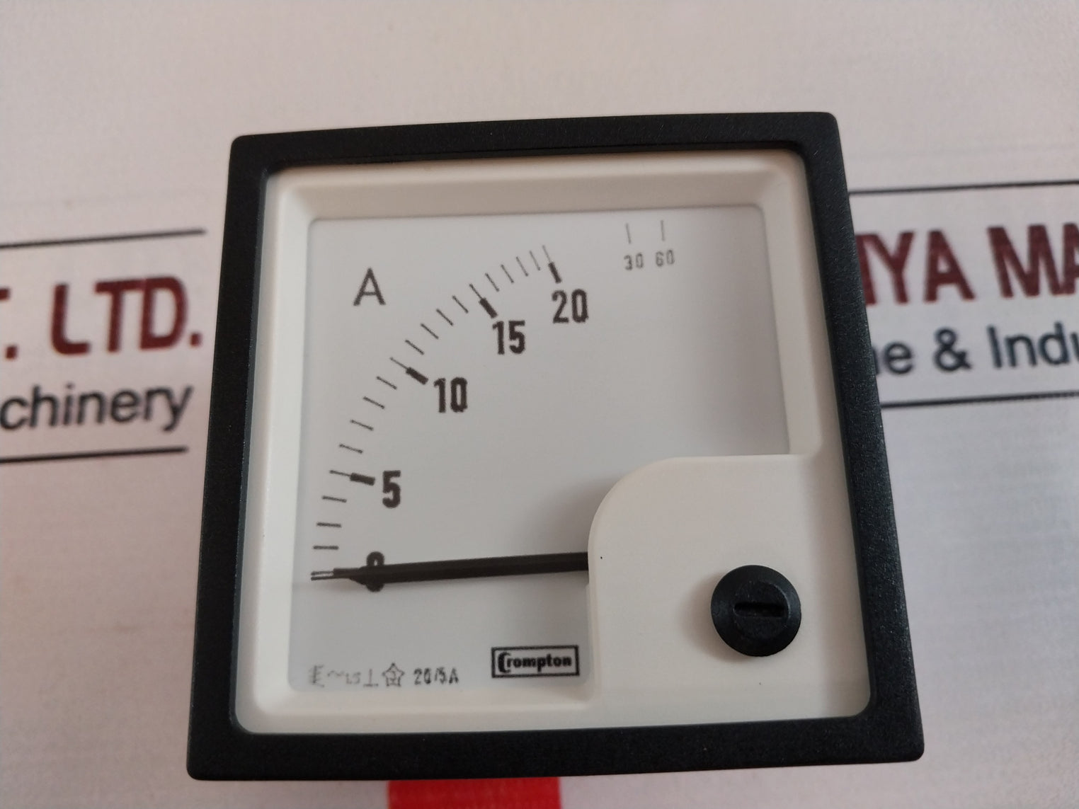 Crompton Eq72C Analogue Panel Indicator Ammeter 0-20/60 A