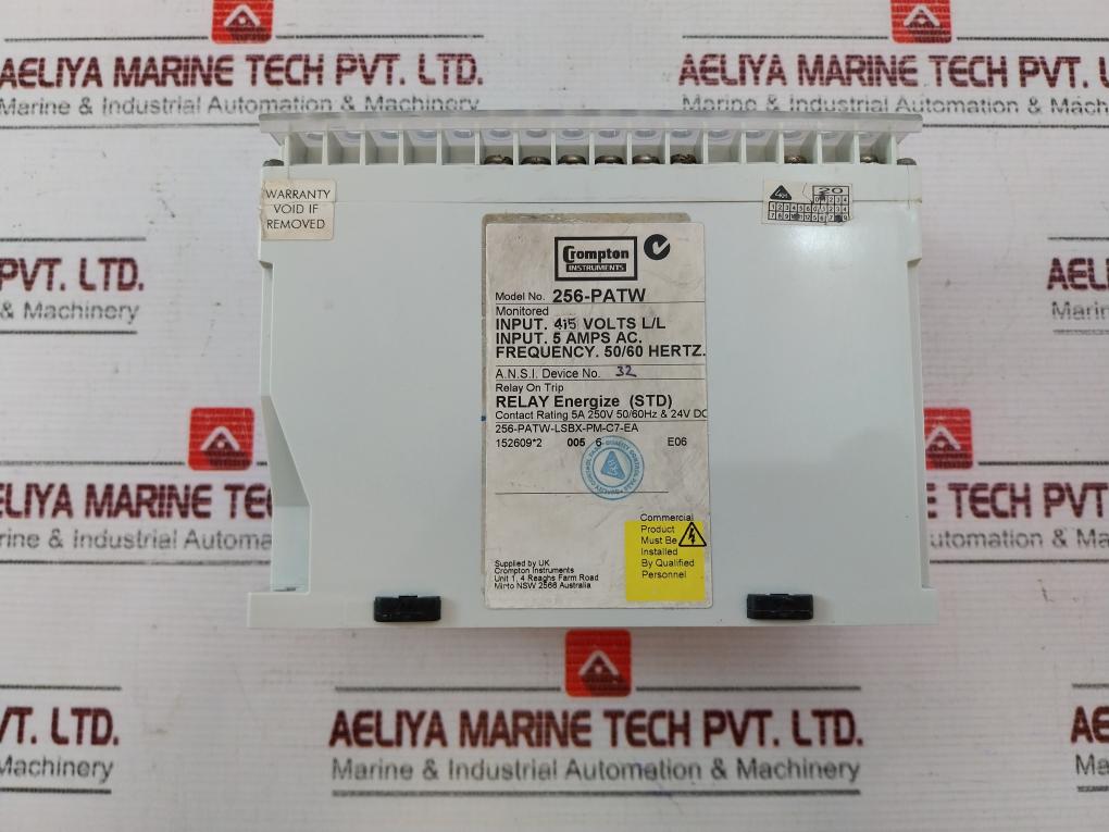Crompton Instruments 256-patw Reverse Power Relay 5a 250v 50/60 Hz