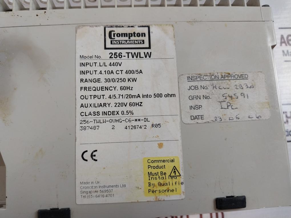 Crompton Instruments 256-twlw Watt Transducer 60Hz