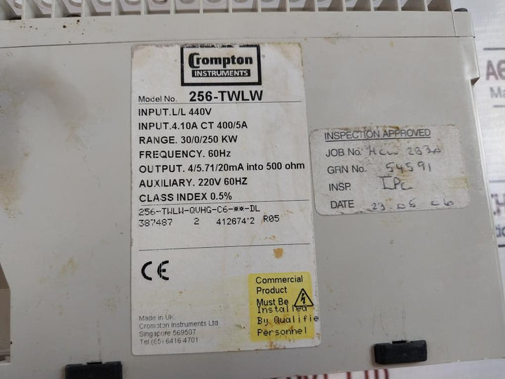 Crompton Instruments 256-twlw Watt Transducer 60Hz