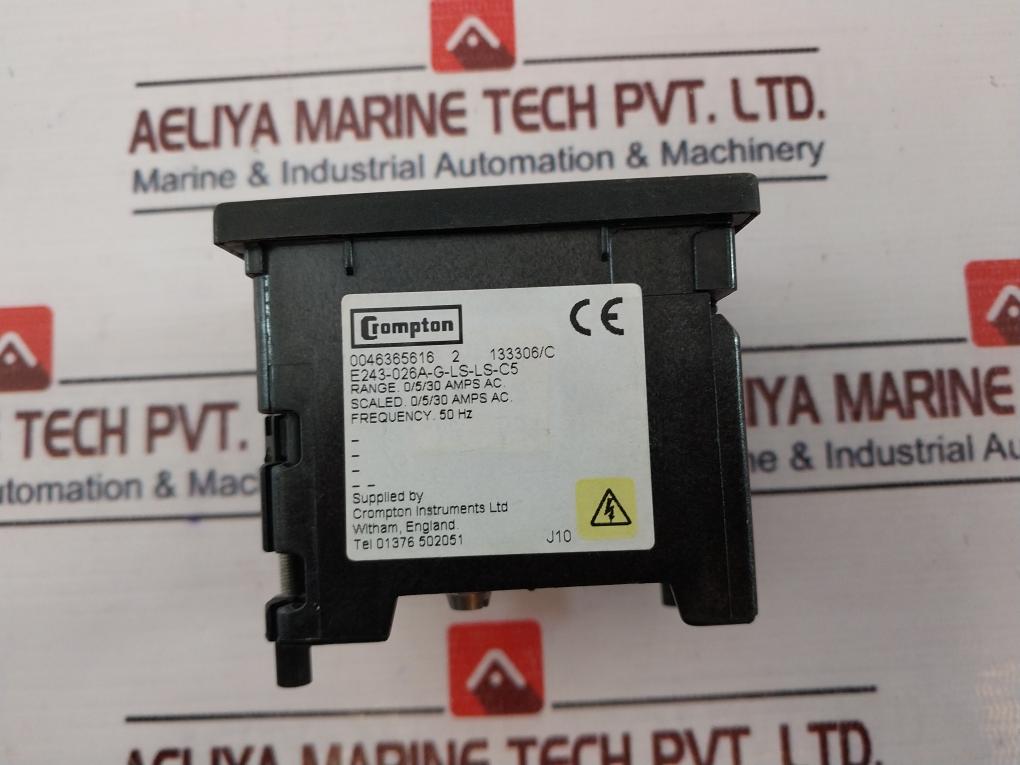 Crompton Instruments E243-026A-G-LS-LS-C5 Ammeter 0/5/30 Amps AC